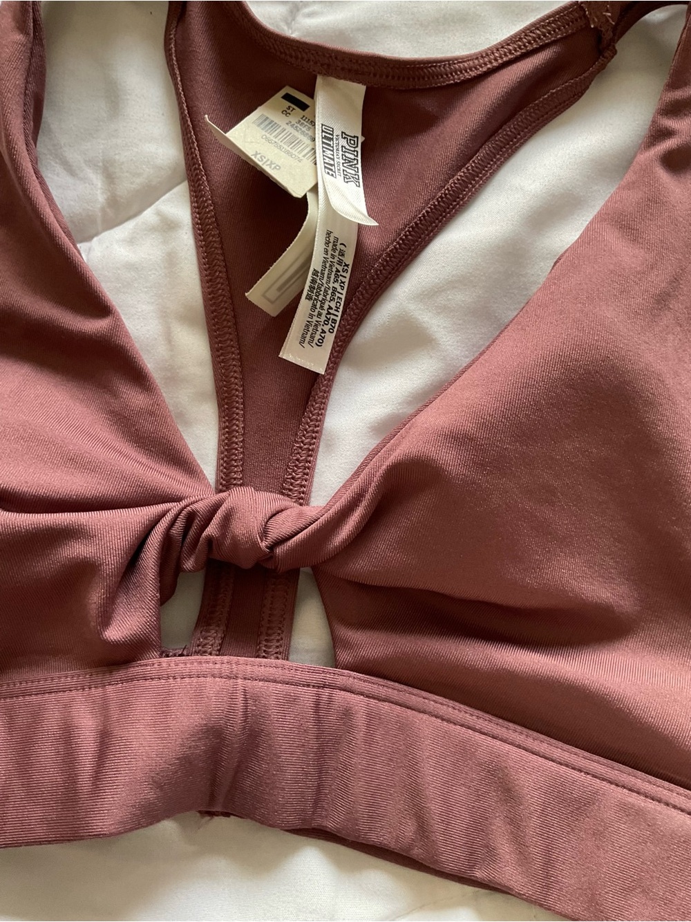 PINK Victoria's Secret Knot-Front Racerback Bralette - Mauve - Picture 3 of 4